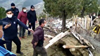Yayla evi yıkımında belindeki silaha uzanan muhtara jandarma müdahalesi